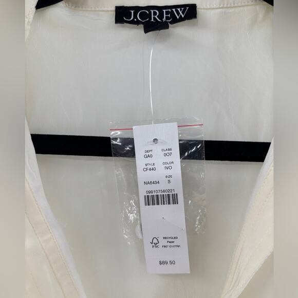 J. Crew Bungalow popover shirt in crepe de chine Small - Picture 4 of 6